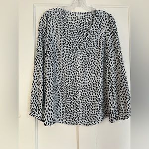 J. Crew Blue Animal Print long sleeve blouse